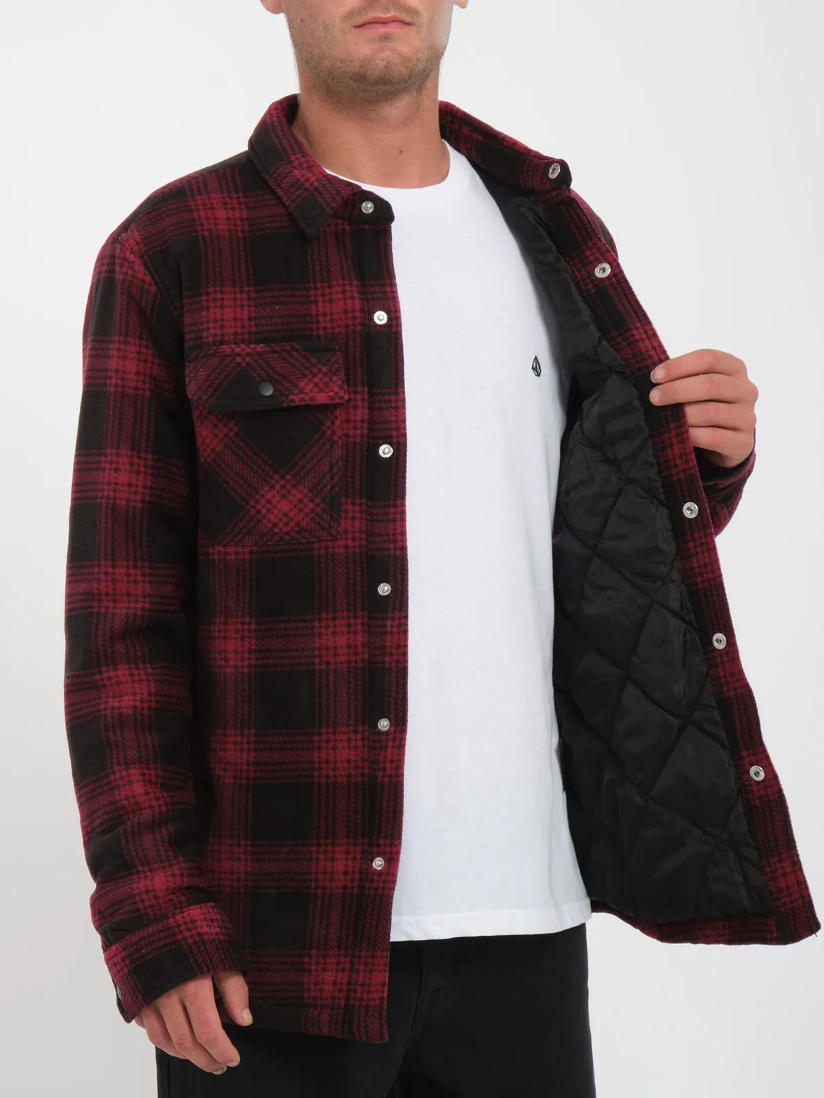 Bowered Fleece Long Sleeve Shirt - WINE