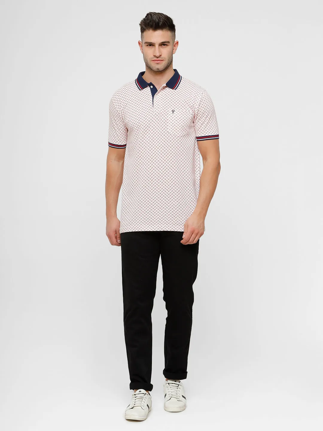 Classic Polo Mens Solid Slim Fit Black Trousers - Eros Black