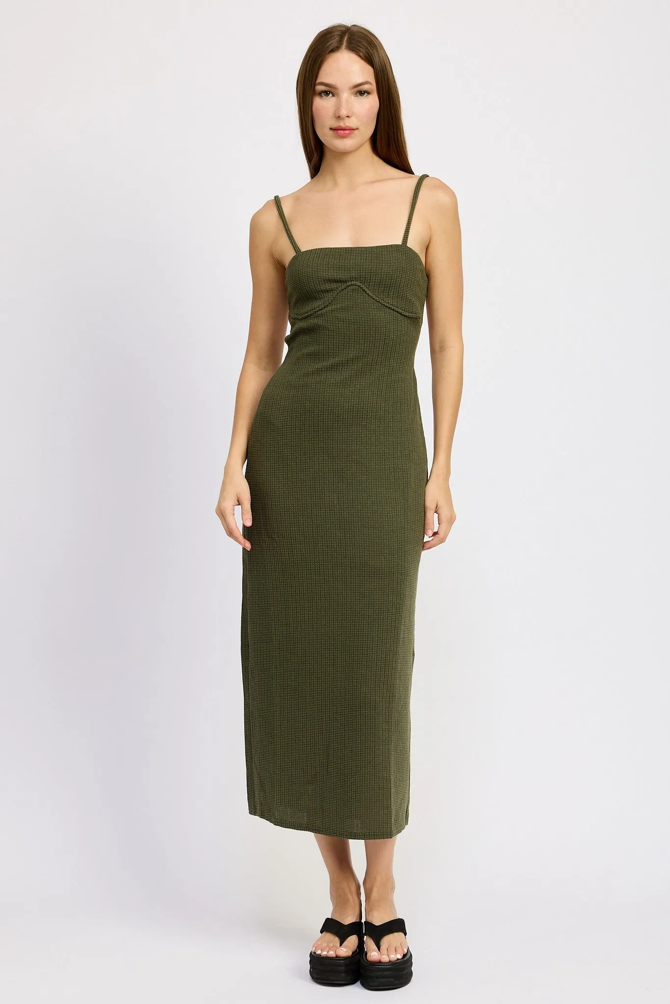 Lush Grove Dress Dark Olive