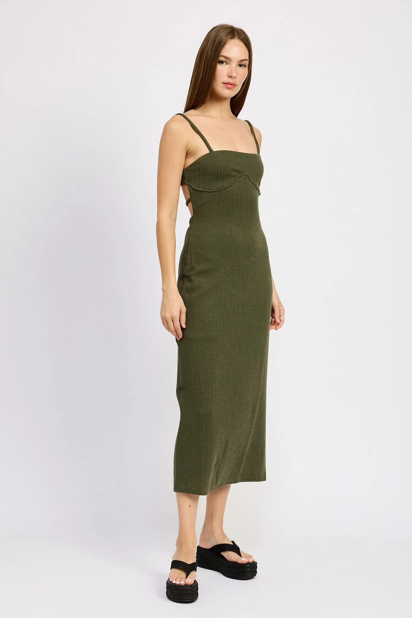 Lush Grove Dress Dark Olive