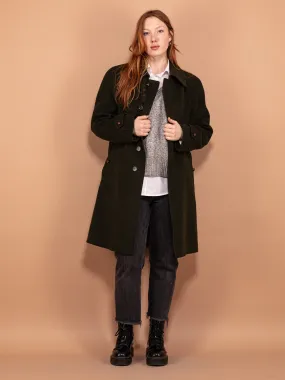Vintage 70's Women Loden Wool Coat in Green