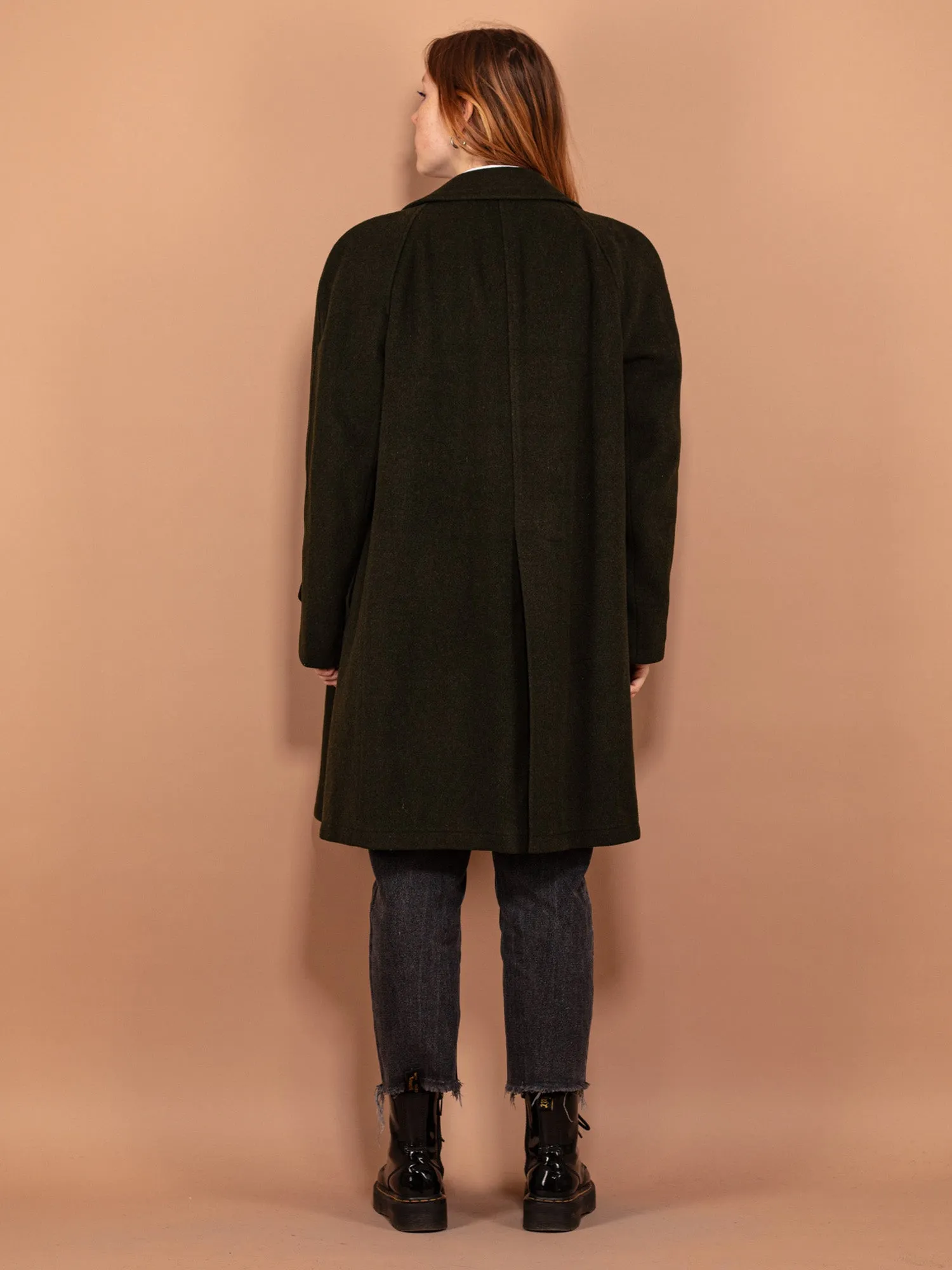 Vintage 70's Women Loden Wool Coat in Green